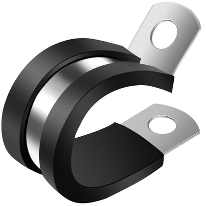 25 Pack 1/2 Inch Stainless Steel Rubber Cable Clamps for Wire Pipe Hose