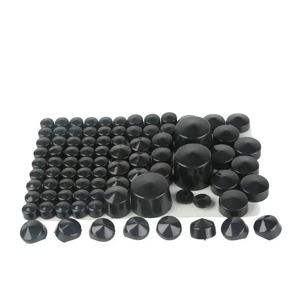 Set of 4 Black/Chrome Bolt Toppers Caps for Harley Softail Twin Cam (1984–2006)