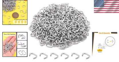 1000 Pcs 3/8" Galvanized Hog Rings for Upholstery and Construction