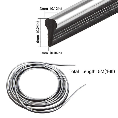 5M Silver Car Interior Moulding Strip for Universal Fit