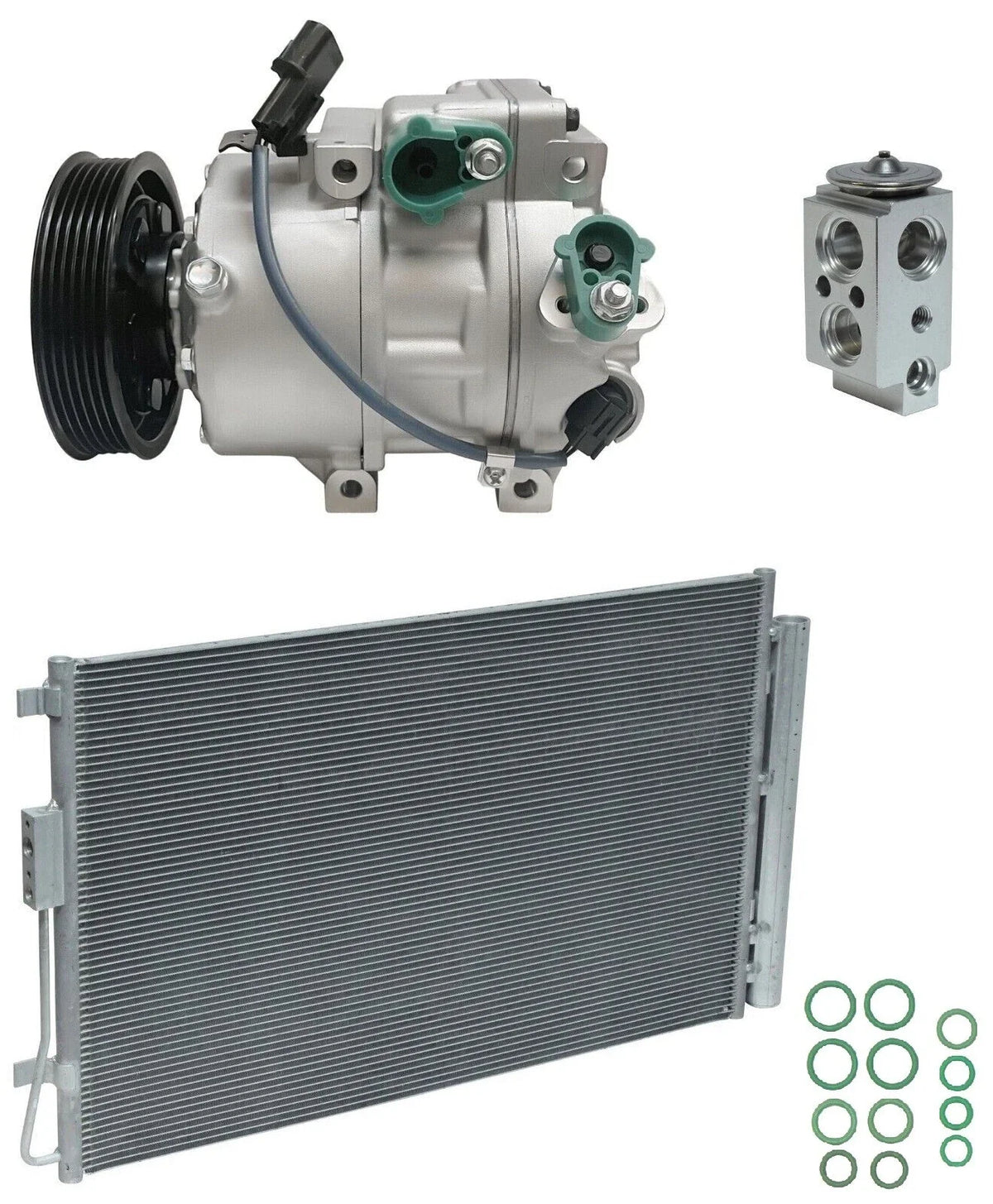AC Compressor Kit With Condenser for Hyundai Santa Fe 3.3L (2016–2018)