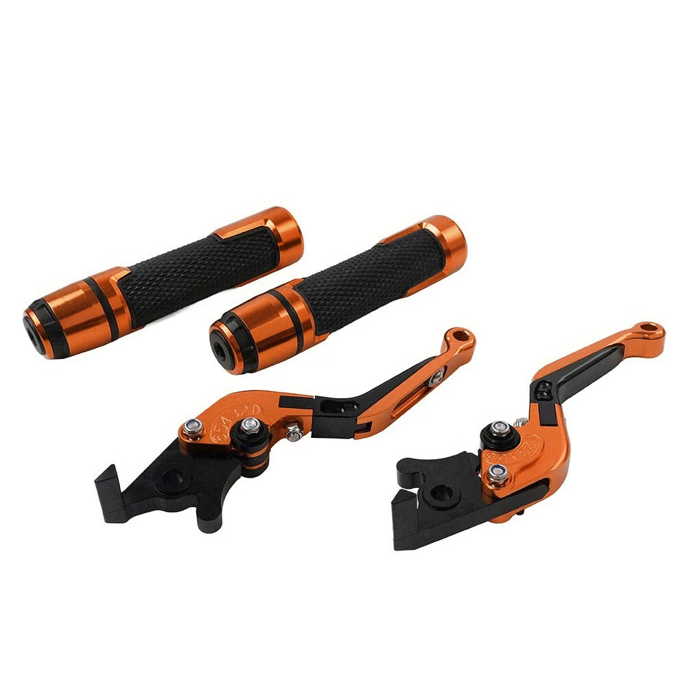 Set of 2 Orange Extendable Brake Clutch Levers for Suzuki GSXR150 (2017–2023)