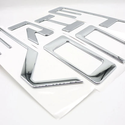 Gloss Chrome Tailgate Raised Letter Emblem for Silverado 1500 2500HD (2019–2026)