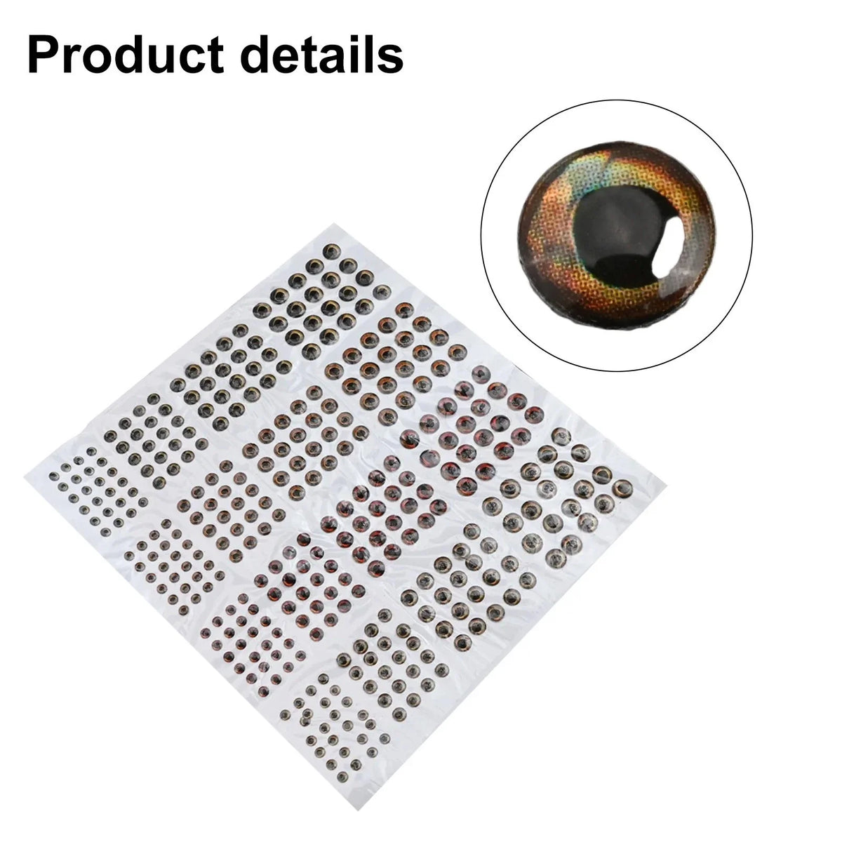 4D Fishing Lure Eye Kit with 336 Pieces in Various Diameters