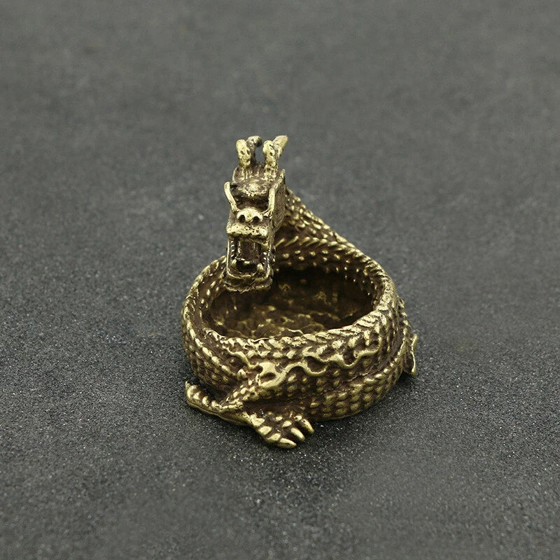 Vintage Solid Brass Dragon Ashtray for Collectors