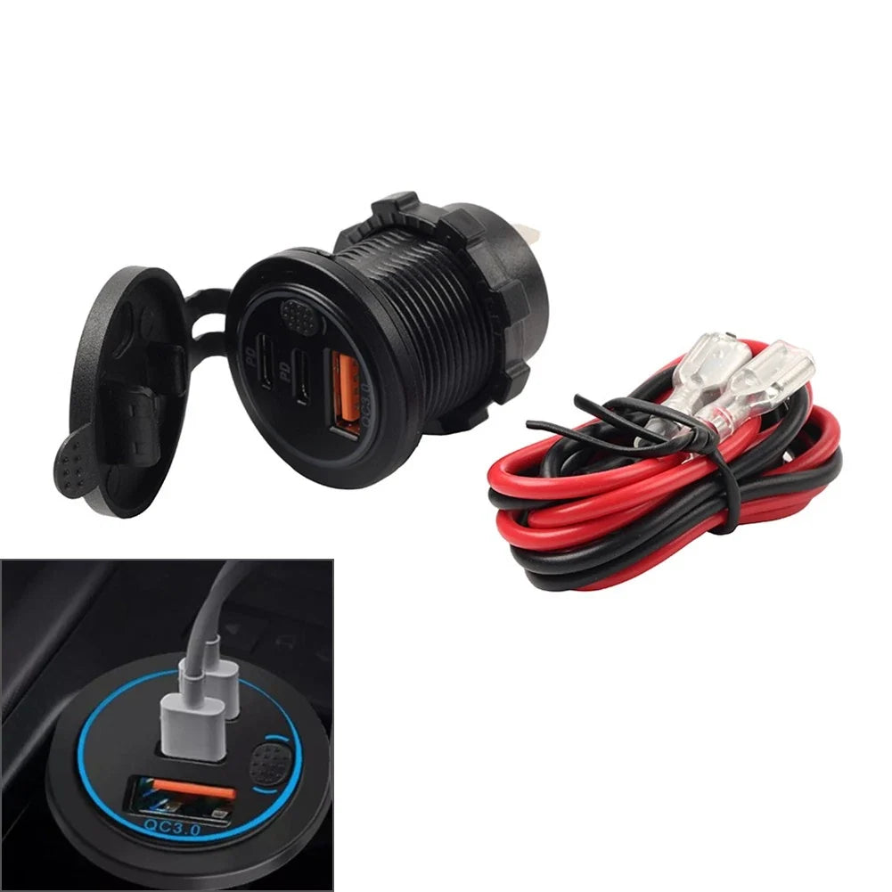 12V 24V USB Fast Power Charger Socket for Car Boat RV Marine (2010–2023)