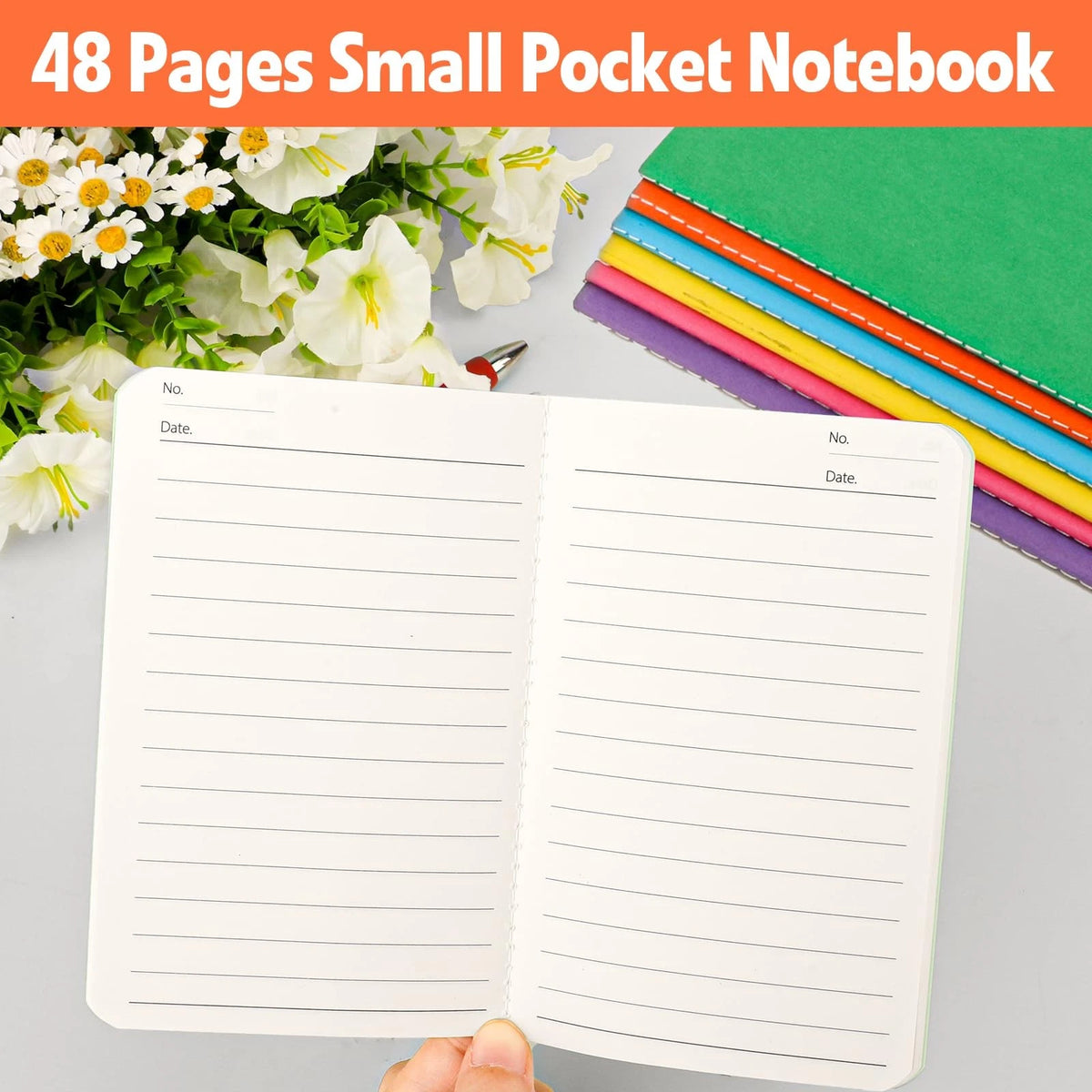 Set of 150 Mini Pocket Notebooks Wide Ruled 3.5x5.5 Inch Student Journal