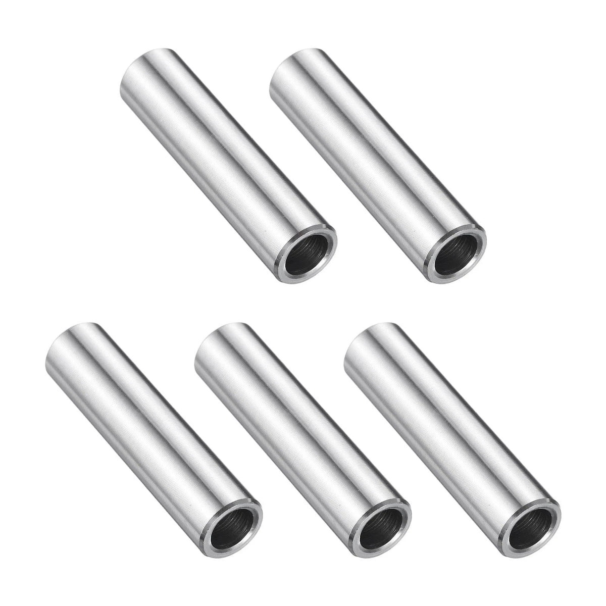 Set of 5 Stainless Steel Spacers 1/4" Bore x 3/8" x 1-1/2"