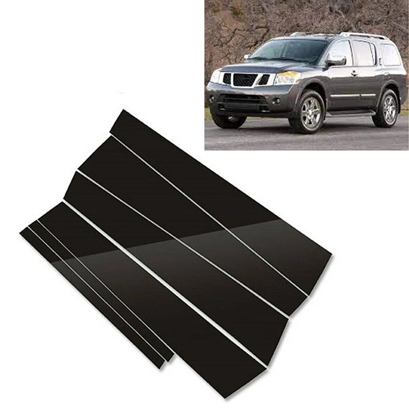 Glossy Black Door Trim Pillar Posts for Nissan Armada (2005–2015)