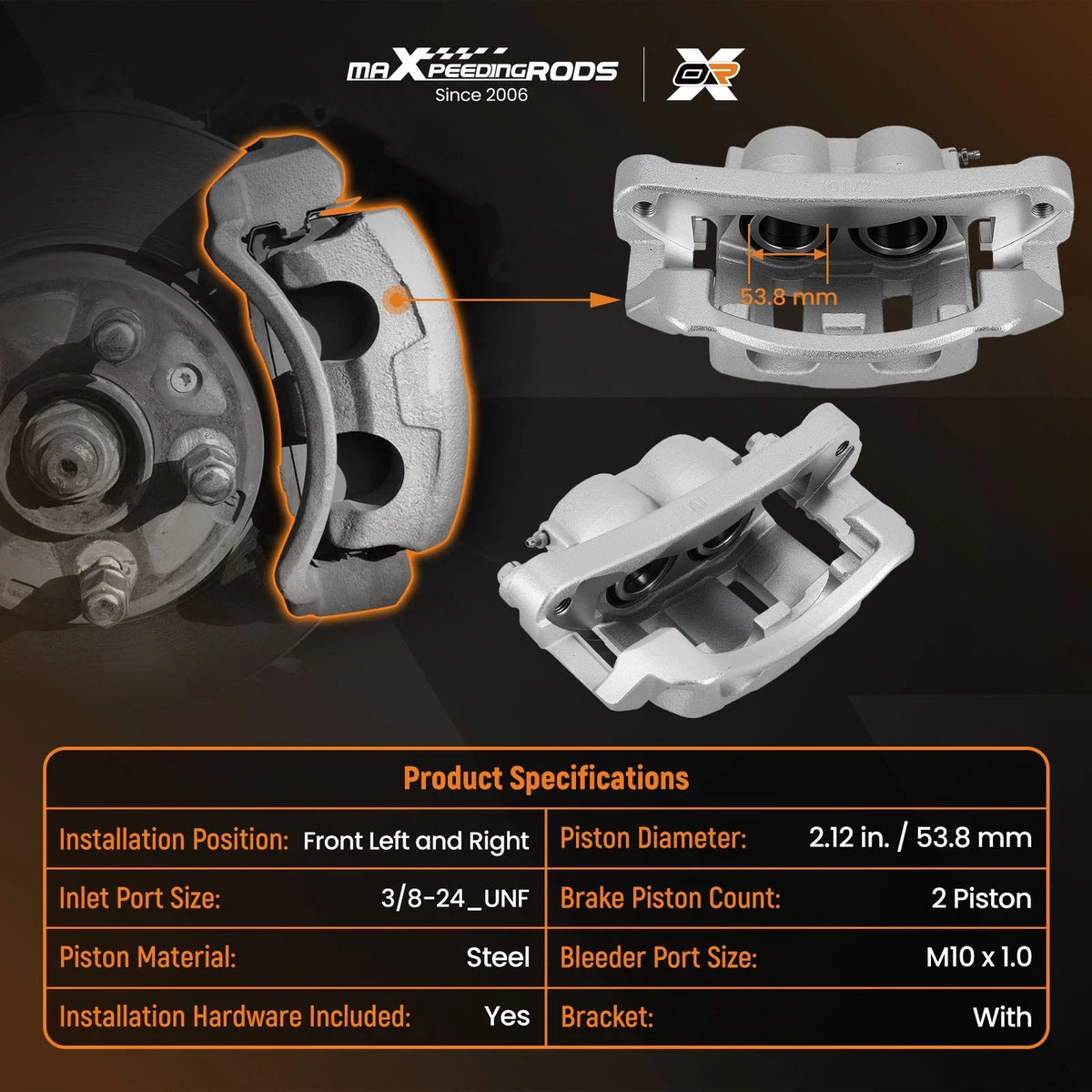 Front Brake Caliper for Ford F-250 F-350 Excursion (1999–2005) Dual Piston