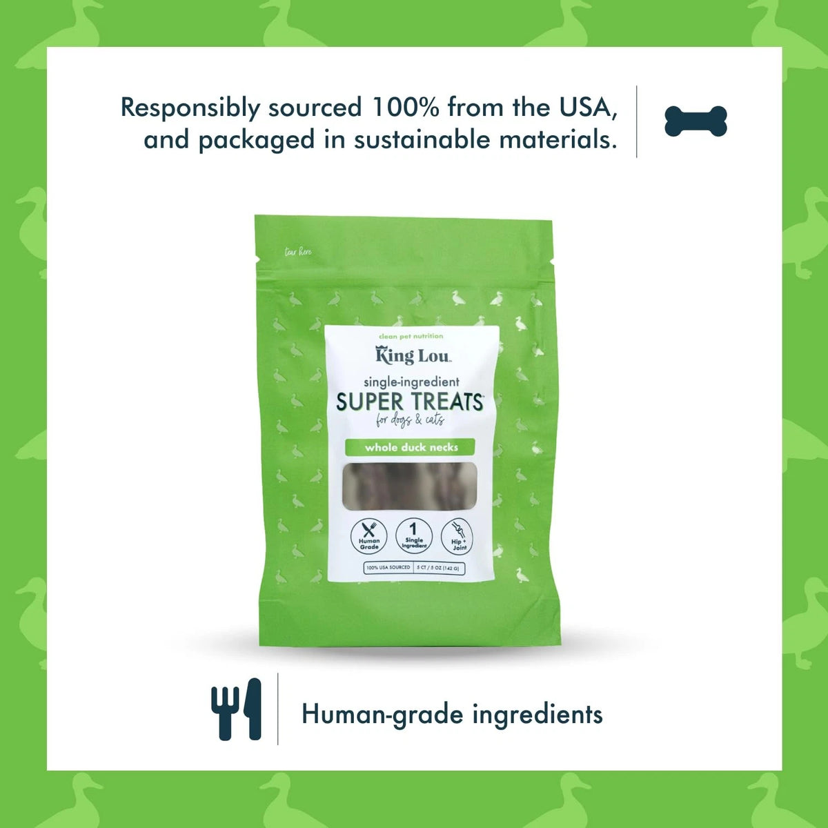Whole Duck Necks for Dogs & Cats - Dehydrated Treats - USA-M