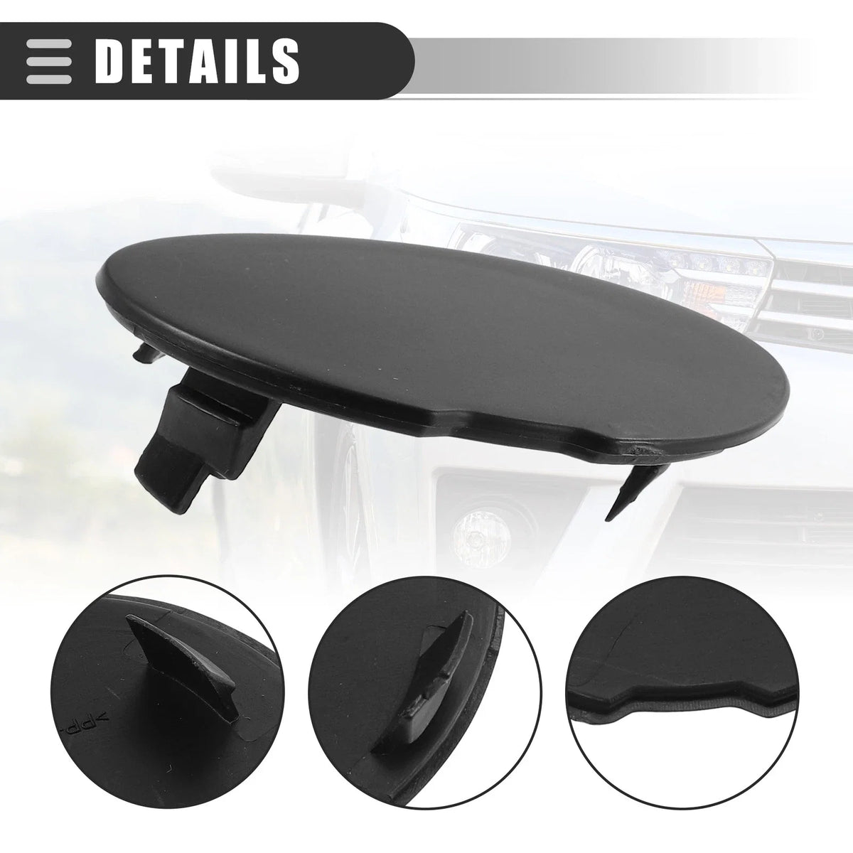 Front Bumper Tow Hook Cover Cap for Ford Explorer (2011–2015) BB5Z17A900APTM Black