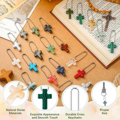 40 Pcs Cross Crystal Stones for Various Applications (1.8 x 2.5 cm)