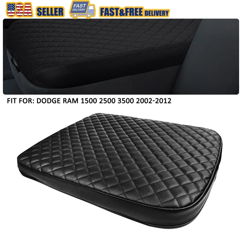 Armrest Cover for Dodge Ram 1500 2500 3500 (2002–2012) Leather Black