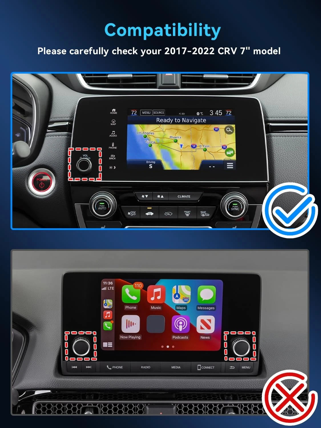 7-Inch Car Screen Protector for Honda CRV (2018–2022)