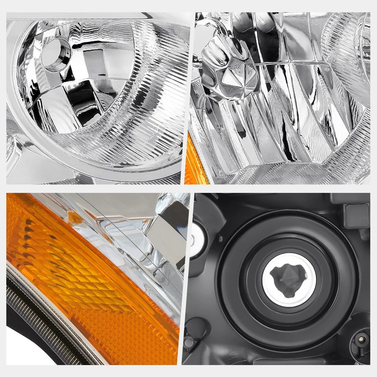 Right Side Headlight for Nissan Rogue (2009–2010) Amber Corner Chrome