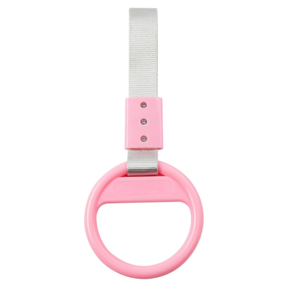 Ring Train Bus Handle Hand Strap Drift Charm Tools Silver + Light Pink