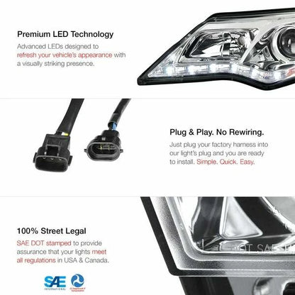 Chrome Projector Headlights with LED DRL for Toyota Camry (2012–2014) NTR2559