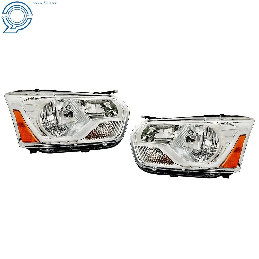 Set of 2 Halogen Headlights for Ford Transit (2015–2021) Chrome Clear Lens