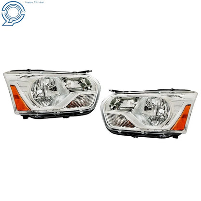 Set of 2 Halogen Headlights for Ford Transit (2015–2021) Chrome Clear Lens