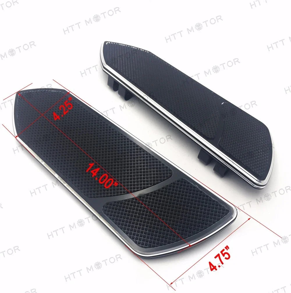 Set of 2 Black CNC Front Rider Floorboards for Harley Touring Softail (1984–2015)