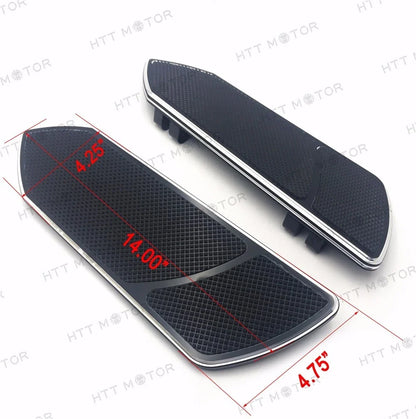 Set of 2 Black CNC Front Rider Floorboards for Harley Touring Softail (1984–2015)