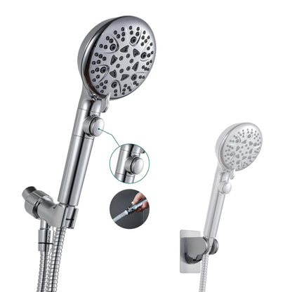 Handheld Shower Head with On Off Switch, 8-Mode High Pressure Silver