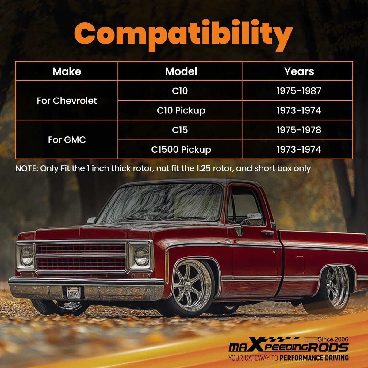 Lowering Kit 3" Front 4" Rear for Chevrolet C10 GMC C15 (1973–1987)