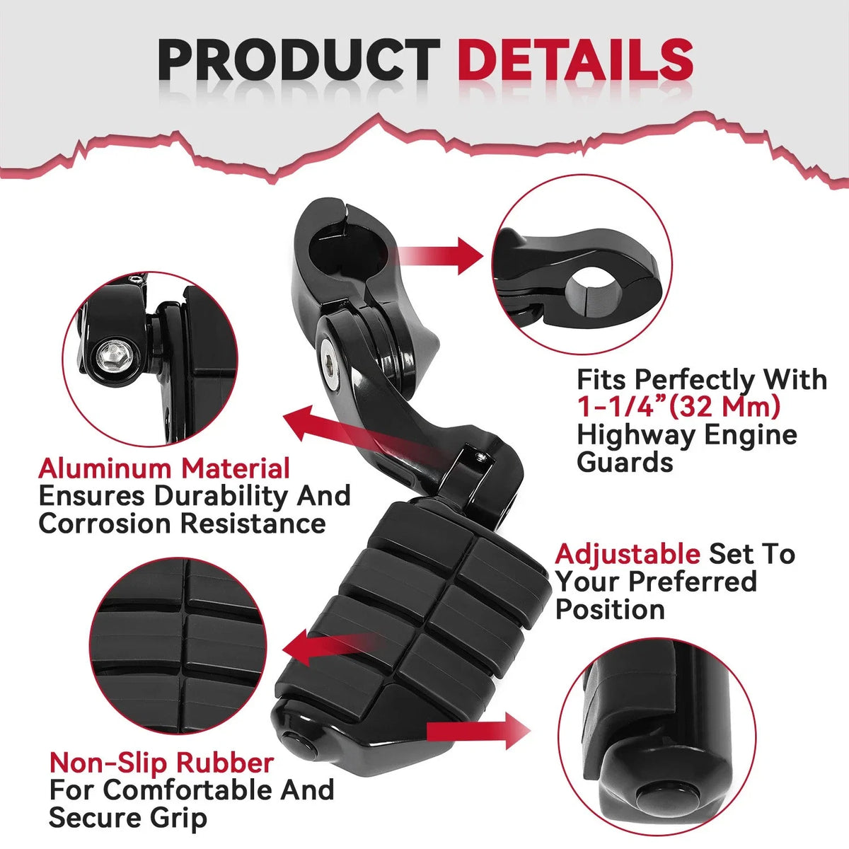 32mm Highway Foot Pegs for Harley Davidson Touring (2014–2023)