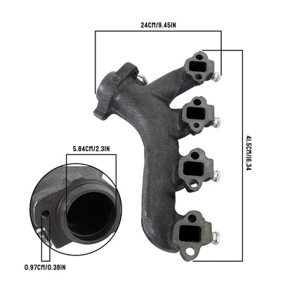 Exhaust Manifold with Gasket Kit for Ford F-250 F-350 (1988–1997)