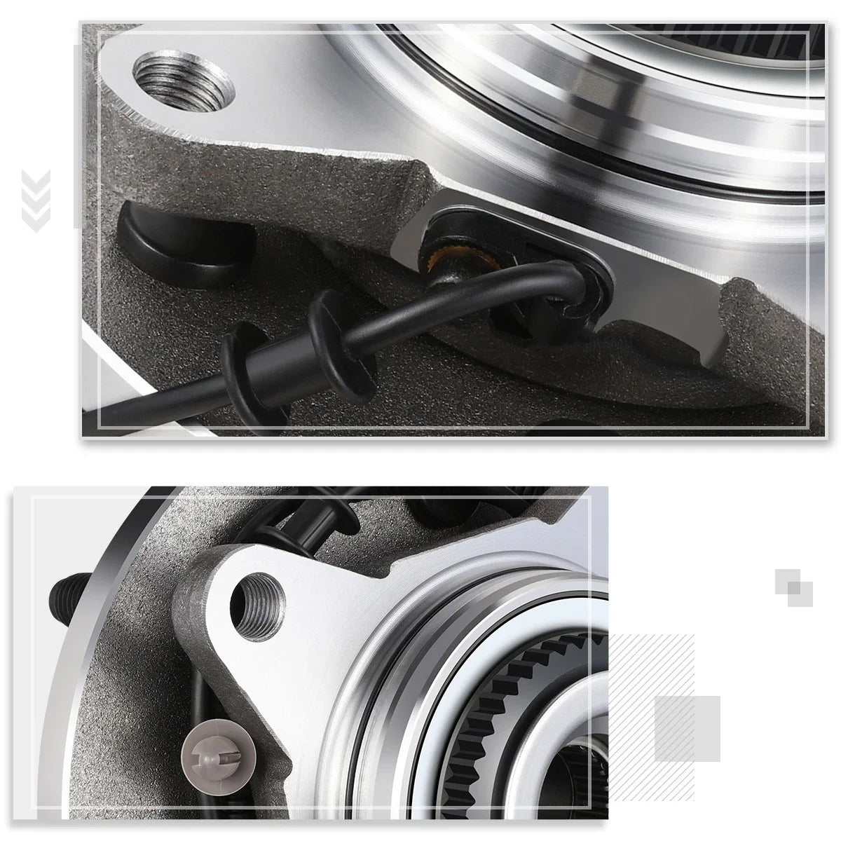 Set of 2 Wheel Hub Bearing Assemblies for Ford F150 4WD (2004–2005) w/ABS Sensor