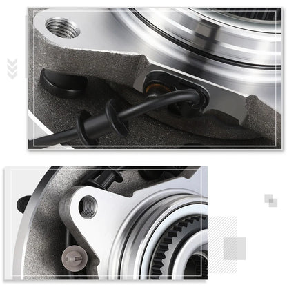 Set of 2 Wheel Hub Bearing Assemblies for Ford F150 4WD (2004–2005) w/ABS Sensor
