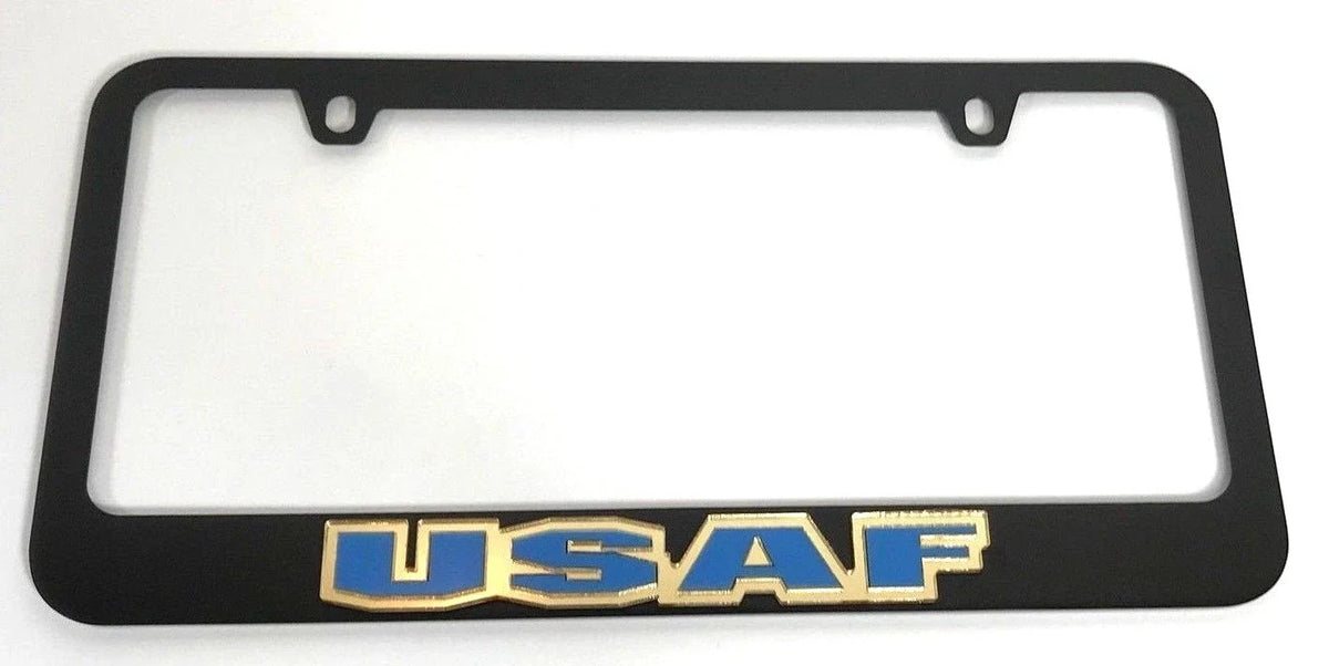 License Plate Frame Premium Black for US Air Force (USAF) 1947–2025
