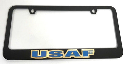 License Plate Frame Premium Black for US Air Force (USAF) 1947–2025