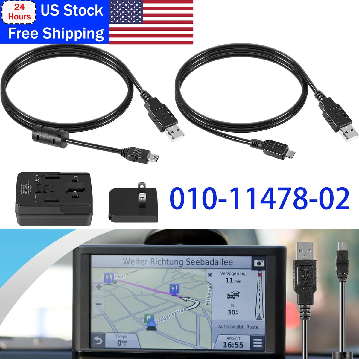 AC Adapter Charger for Garmin 010-11478-02 GPS (2010–2023)