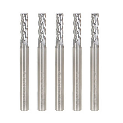 5PCS 4 Flute Carbide End Mill 5/32" (9/16" LOC, 2" Overall Length)