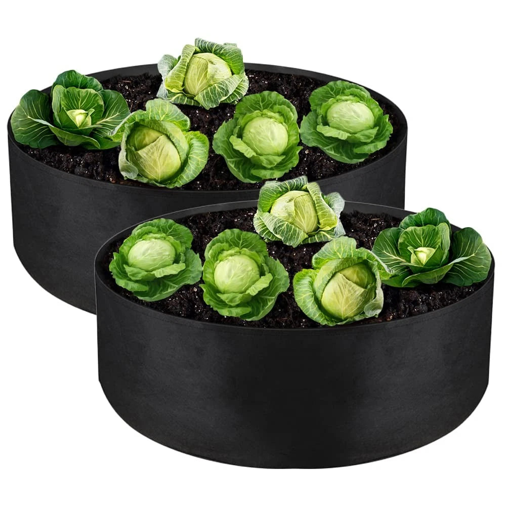 2-Pack 15 Gallon Grow Bag for Plants (24" D × 8" H) - Black