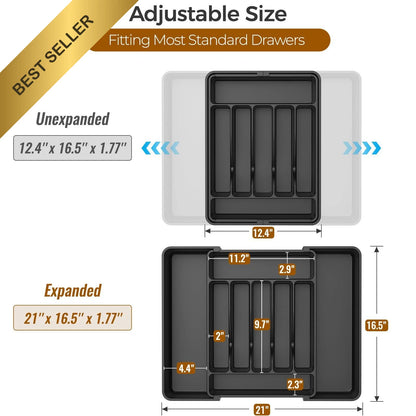 Extra Large Expandable Silverware Drawer Organizer for Kitchen (2010–2023)