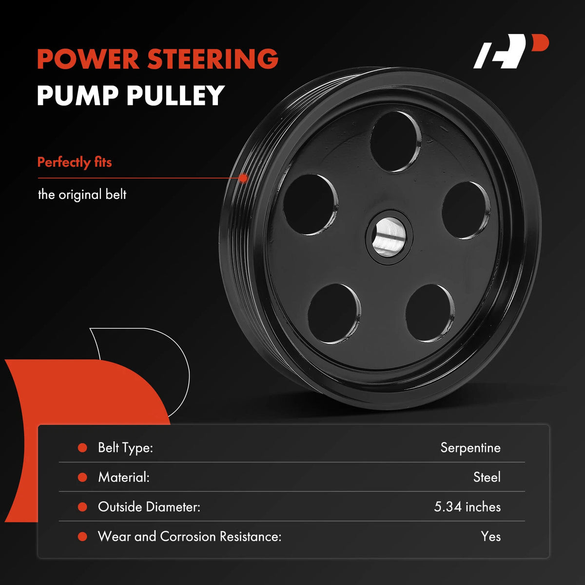 Power Steering Pump Pulley for Ford Escape (2005–2007), Focus (2003–2011), Ranger, 1S7Z3A733A, EF9132620B, 3P-251302