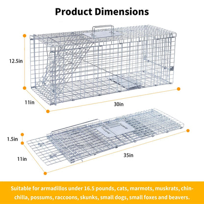 32 Inch Humane Animal Trap Cage for Raccoons Squirrels Cats Rabbits