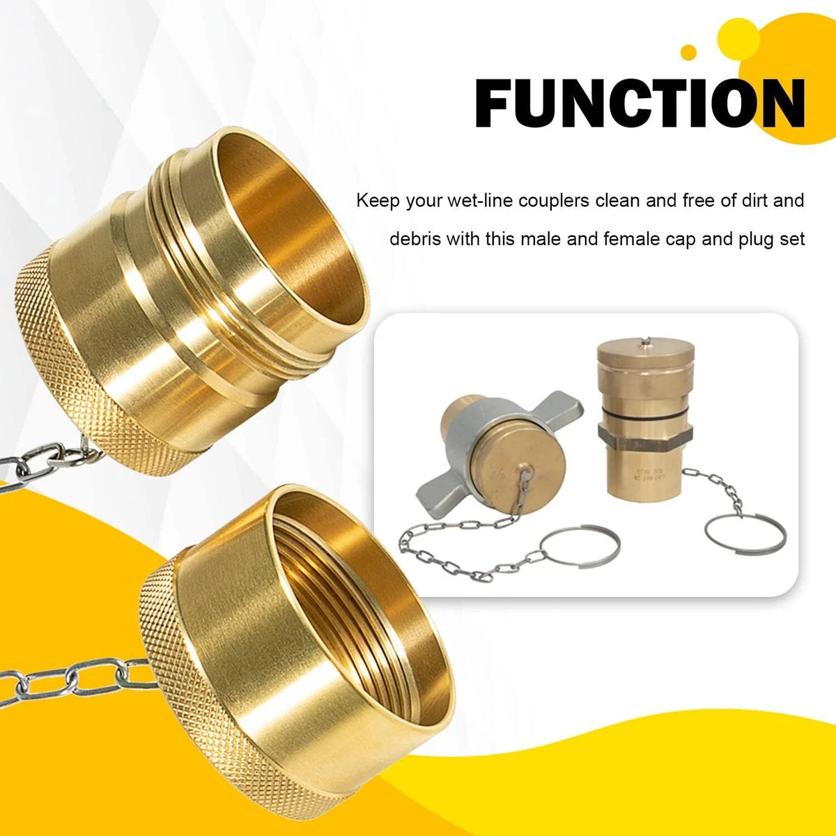 Dust Cap and Plug Set for 1” Body Size Wet Line Wing Style Coupler