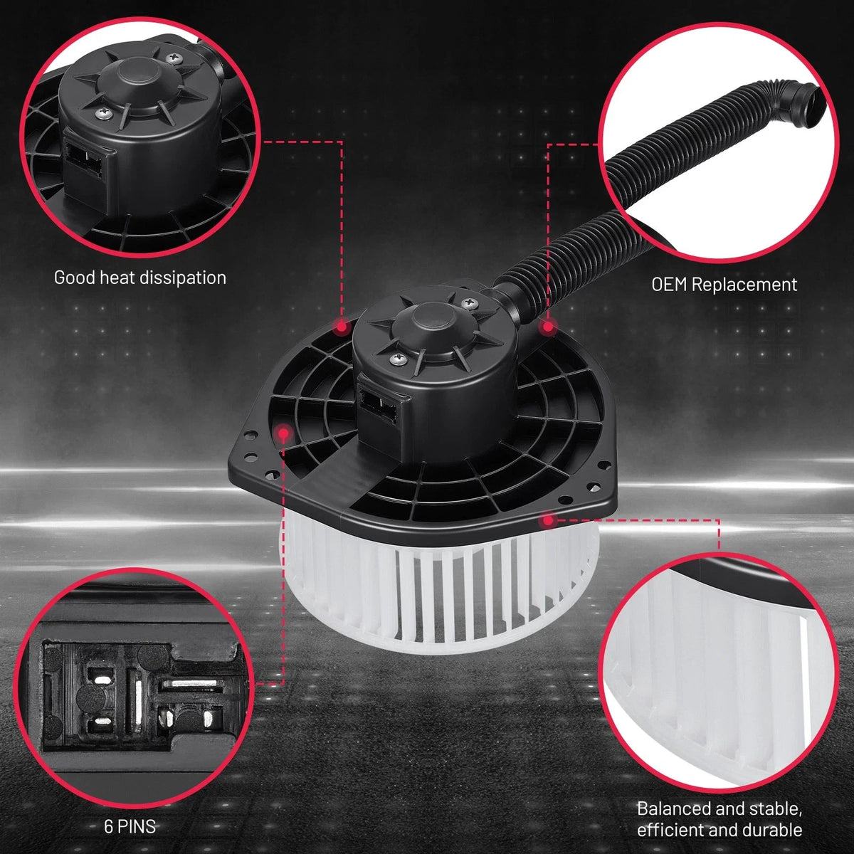 HVAC Heater Blower Motor with Fan Cage for Subaru Impreza Legacy Outback (2000–2007)