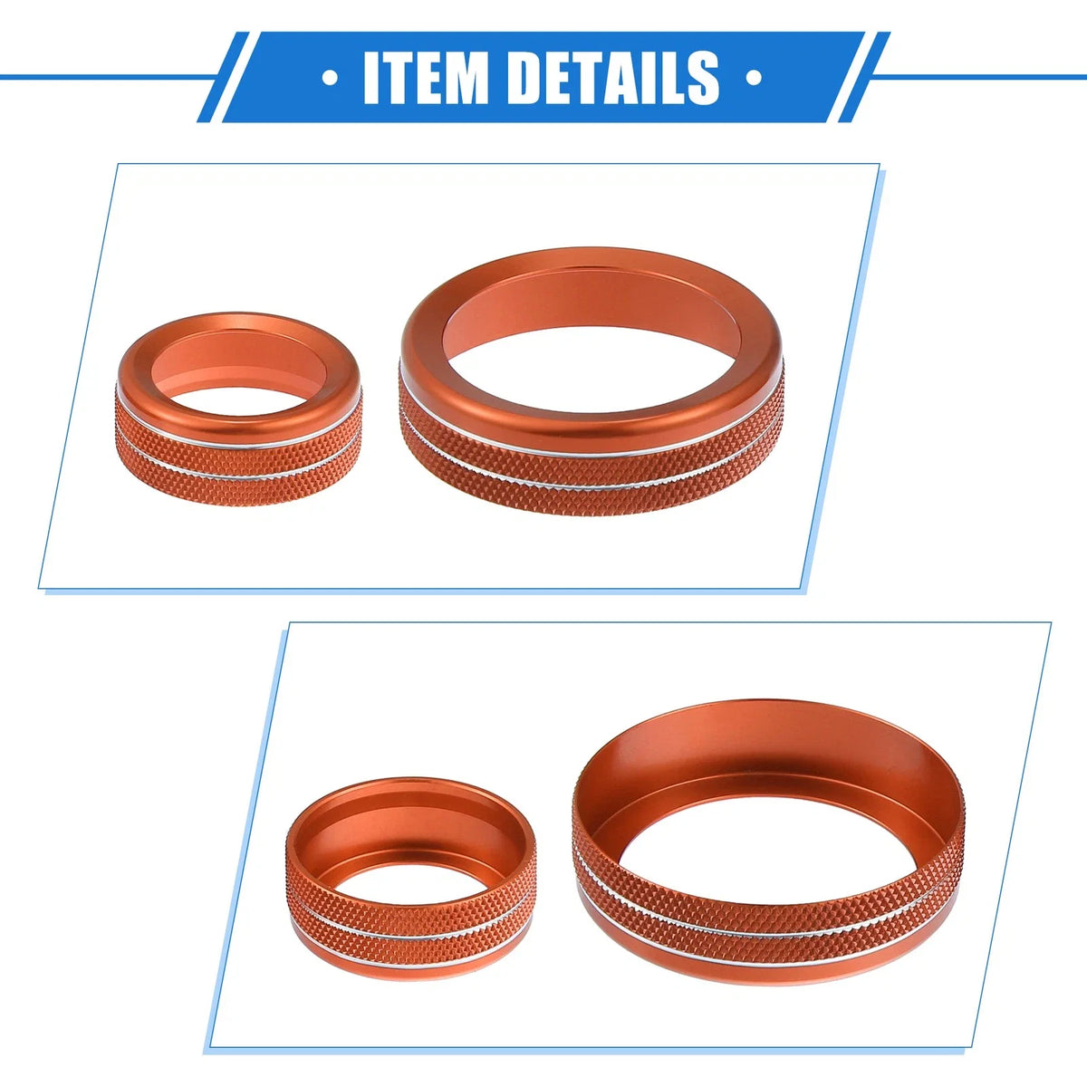 Set of 4 AC Climate Control Knob Rings for Ford Maverick (2022–2023) Orange