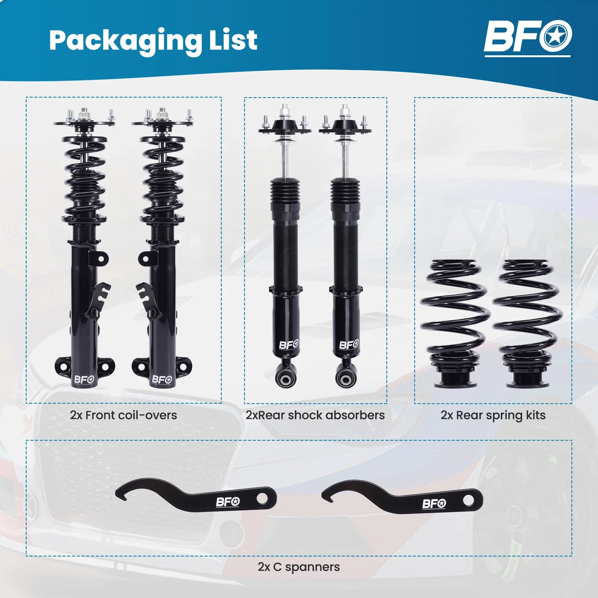 Adjustable Coilovers Full Kit for BMW 3 Series RWD E36 & M3 (1992–1999)