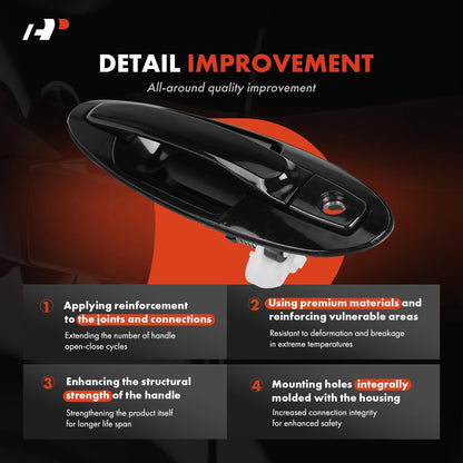 Front Right Exterior Door Handle for Hyundai Sonata, Kia Optima (2002–2005) - 826603C000, KI1311110