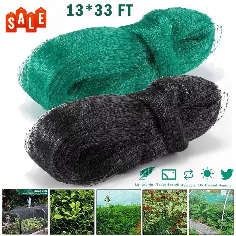 33FT Anti Bird Netting for Garden Protection (Pond, Trees, Crops, Fruits)