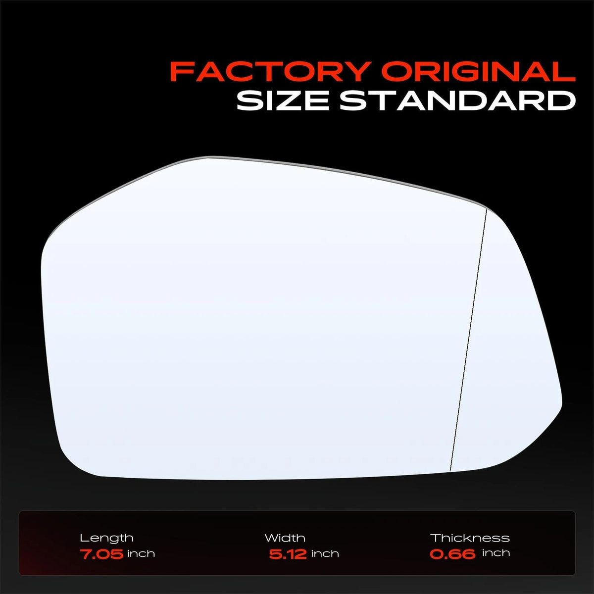 Driver Manual Mirror Glass for Honda Civic (2016–2021), Insight (2019–2021) - 76253TBAA01, 76253TGG305, HO1324127, 4669