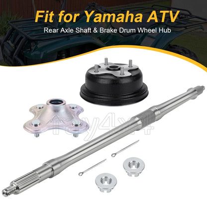 Rear Wheel Axle & Brake Drum & Hubs for Yamaha Big Bear 350 4x4 (1997–1999)