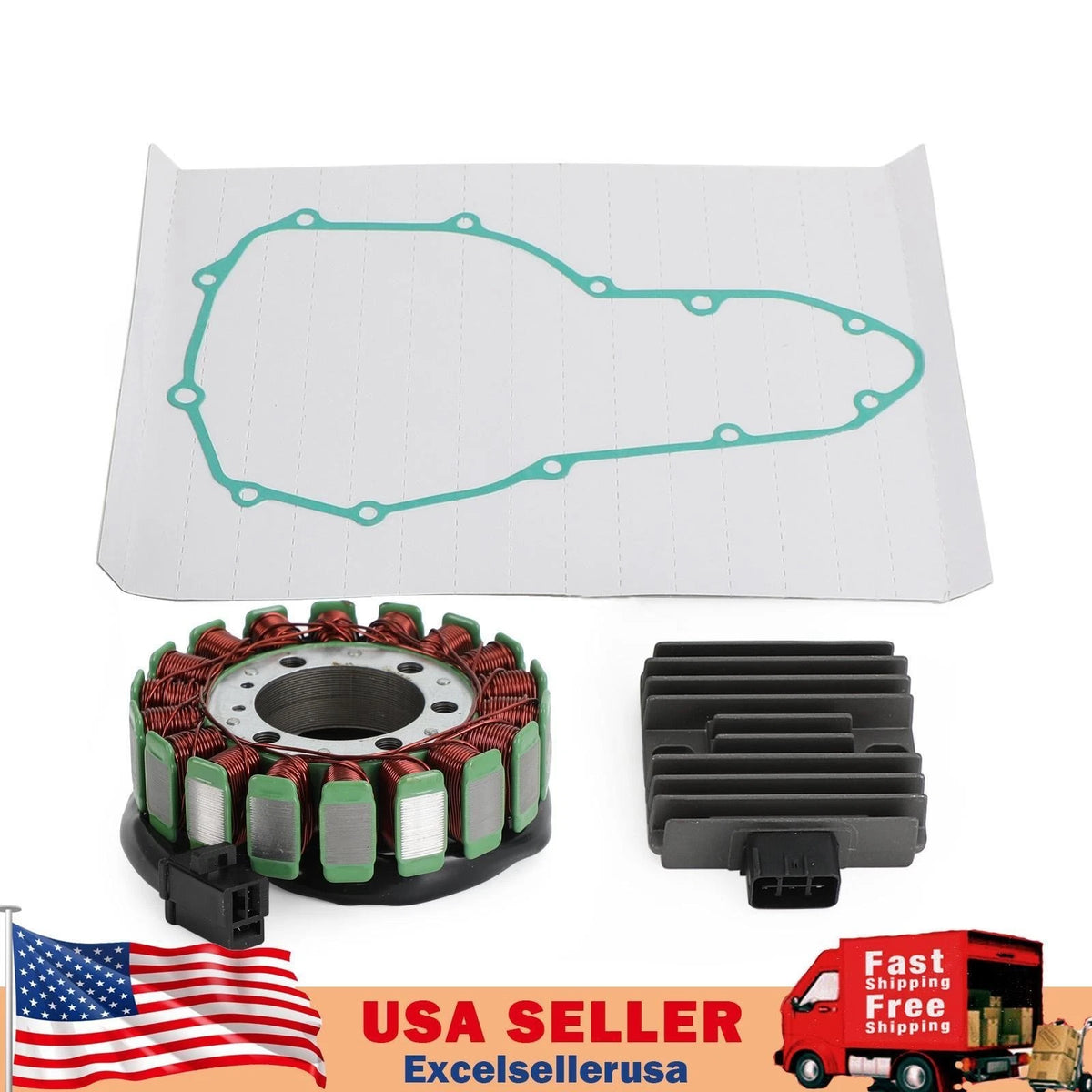 Magneto Stator + Voltage Rectifier + Gasket for Kawasaki Ninja/Versys 650 (2006–2011) M550-C020