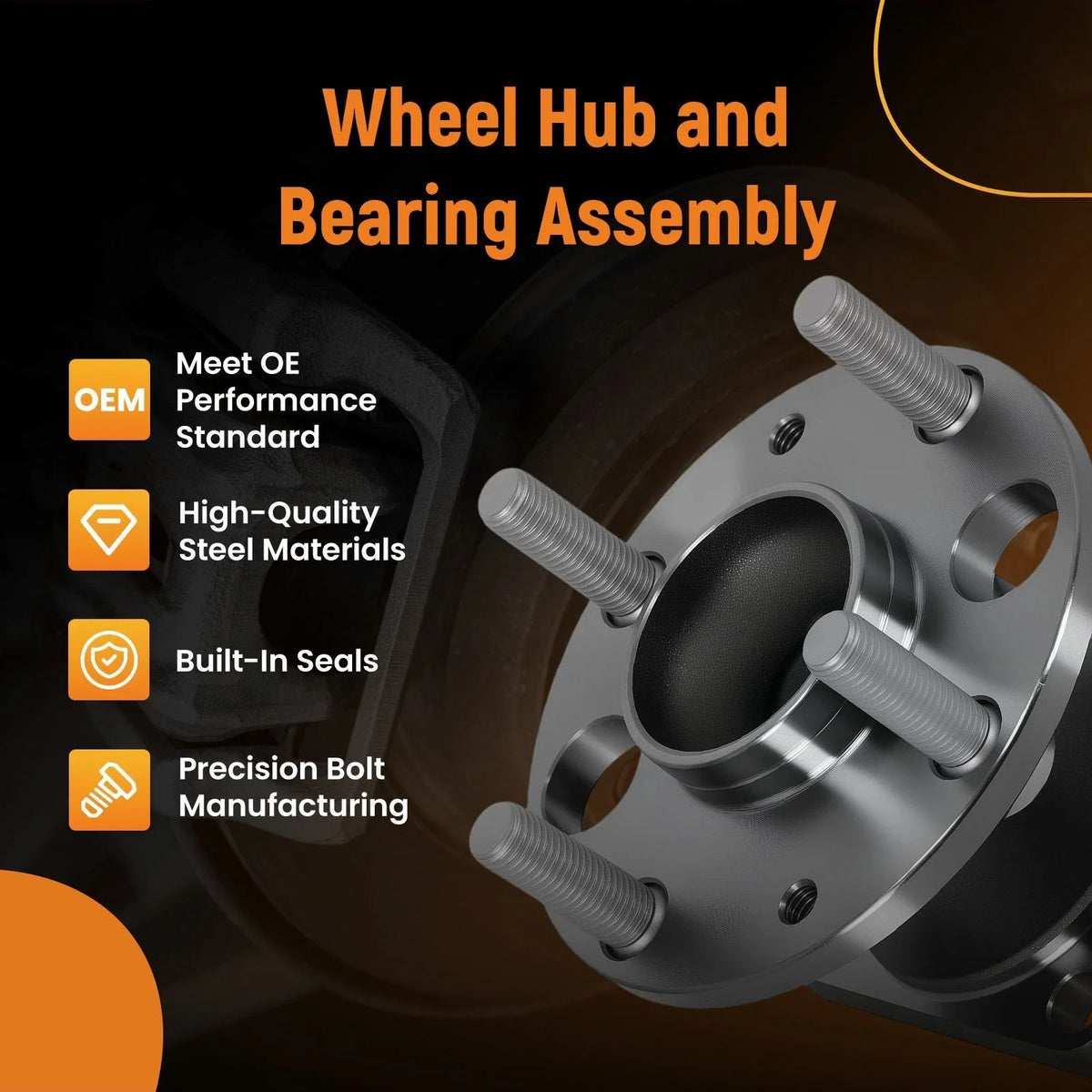Set of 2 Rear Wheel Hub Bearings for Mazda 2 (2011–2014) 512468 H512468